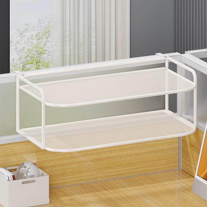 办公室电话机架桌面资料置物架办公桌工位屏风悬挂式文件夹收纳盒