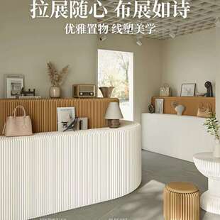 可折叠多功能长条展台中岛创意展会商场陈列移动多层展示架展示台