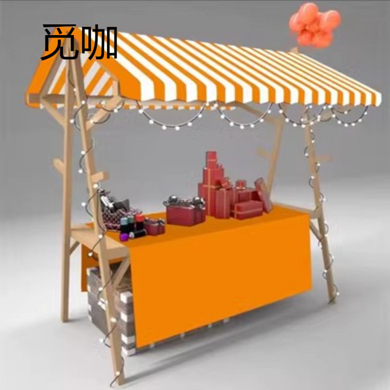 市集展示架木质活动棚架移动小摊位售货车集市摆摊货架夜市北祥沃