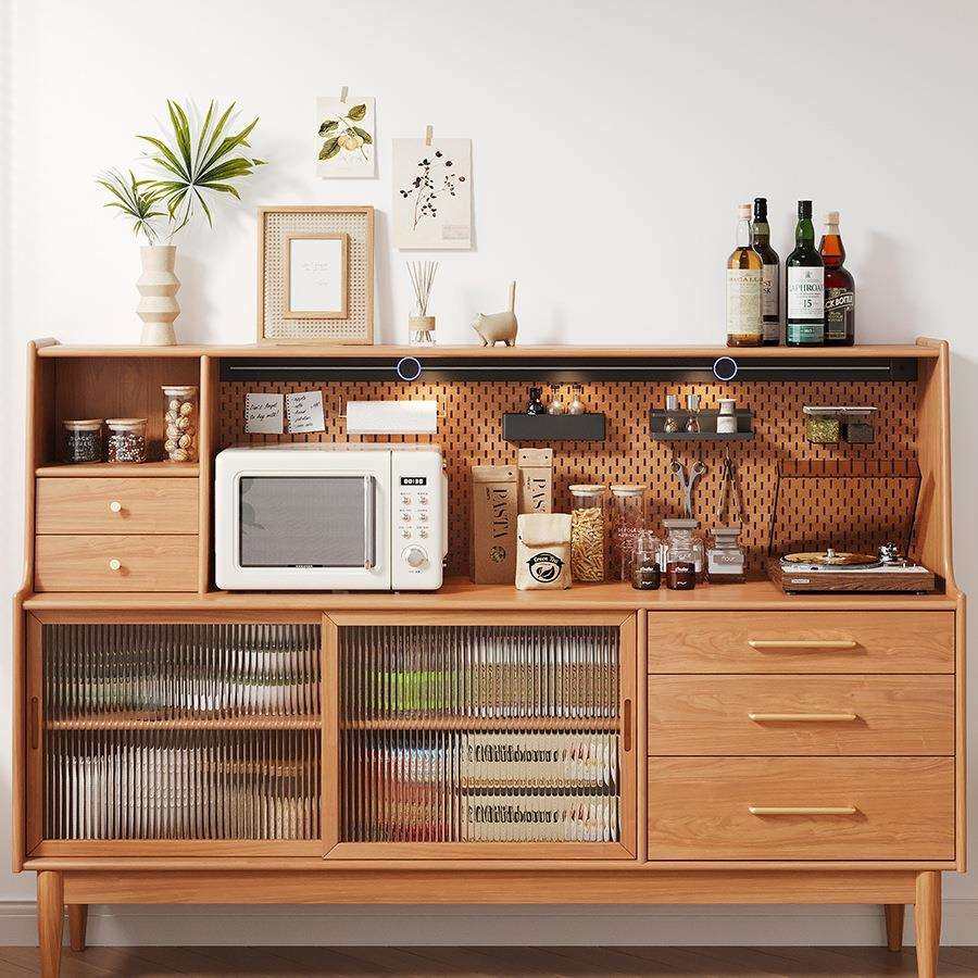 实木餐边柜日式茶水柜北欧多功能客厅一体储物柜原木边柜靠墙橱柜,收纳整理,烫衣板及配件,淘宝优惠券,粉丝福利购,淘宝优惠卷