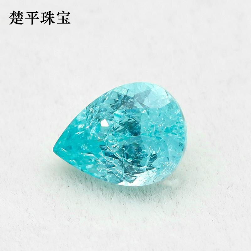 梨形培育帕拉伊巴碎冰人造钇铝榴石人工培育彩宝天然切工裸石现货