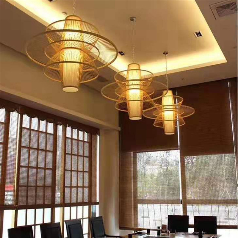 新中式田园竹艺竹编吊灯餐厅卧室竹灯手工编织竹艺吊灯厂家直销
