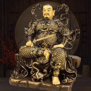 铜彩绘真武大帝摆件玄武大帝家居客厅供奉武当山祖师爷荡魔天尊