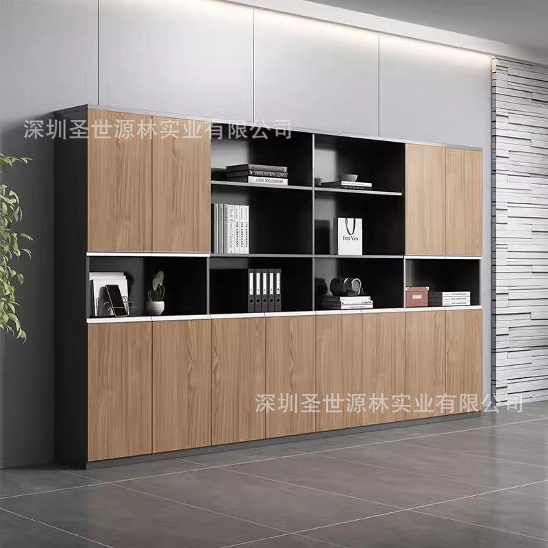 办公室文件柜木质储物高柜子办公家具分层隔板板式书柜档案资料柜