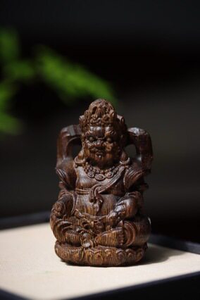 天然沉香木雕工艺品黄财神手把件文玩桌面摆件家居装饰品玄关摆放