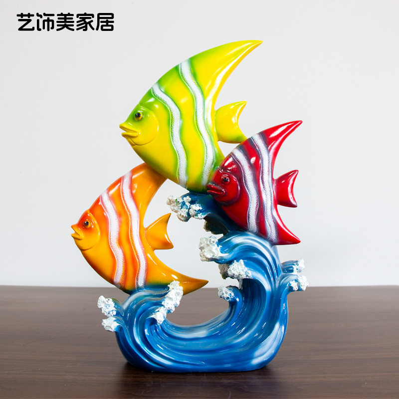 新款欧式深海鱼家居摆件客厅书房办公室摆件送朋友工位桌面摆件