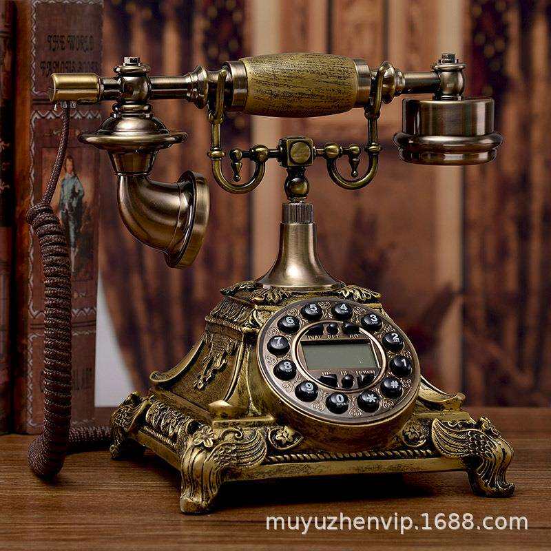 美式时尚创意家用电话机插线座机固话办公仿古欧式复古古典电话