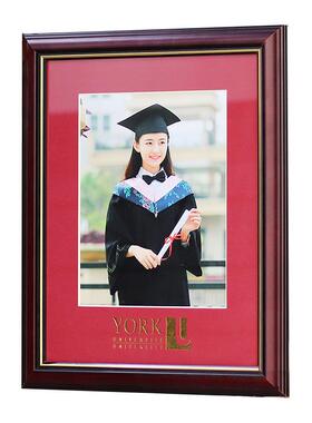 5YA1照片相框相架实木学位毕业照片框8寸摆台可任意尺寸复古