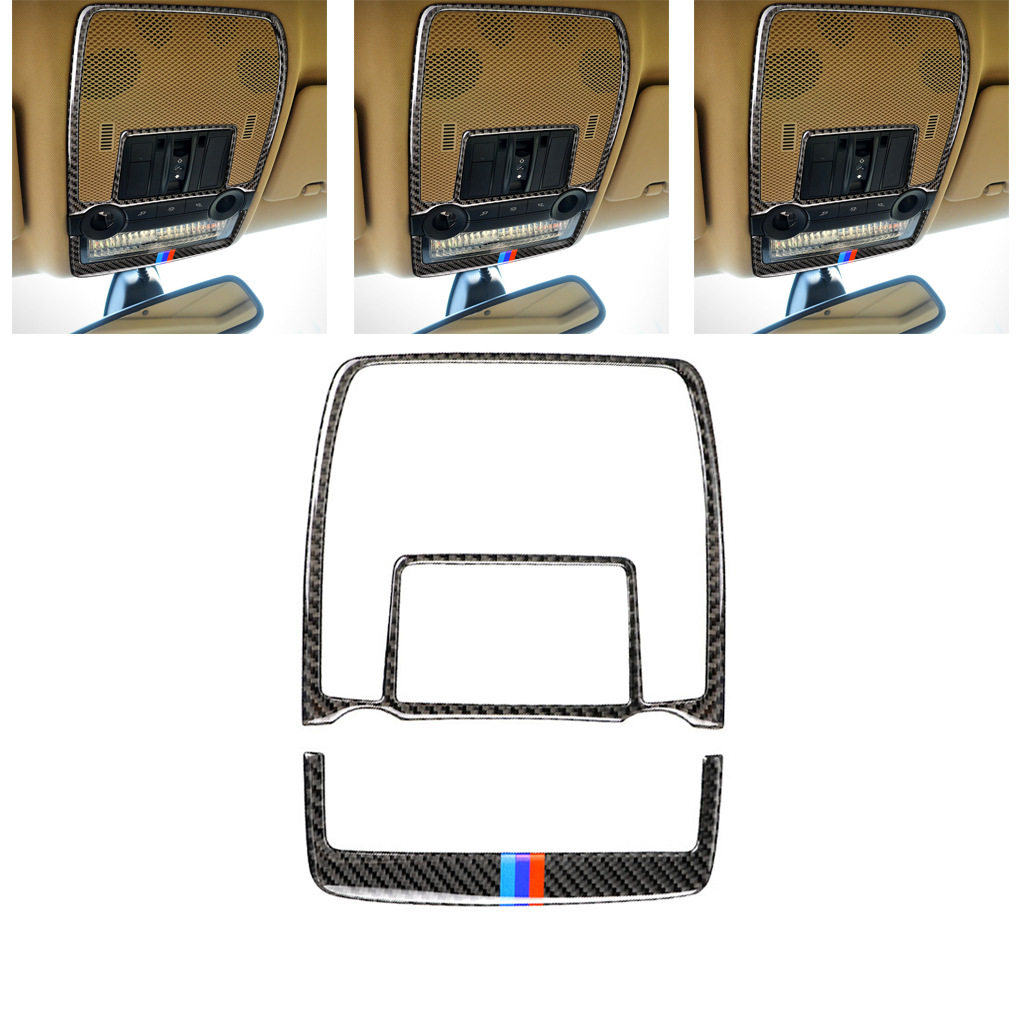 适用宝马碳纤维老x5x6e70e71阅读灯一套汽车配件装饰贴2008-2013