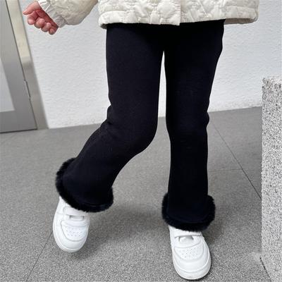 无骨一体绒喇叭裤女童宝秋