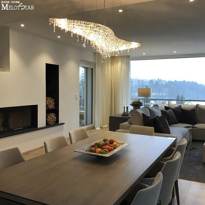 manooi现代轻奢饭厅餐厅岛台吊灯创意S形别墅吧台埃及进口水晶灯