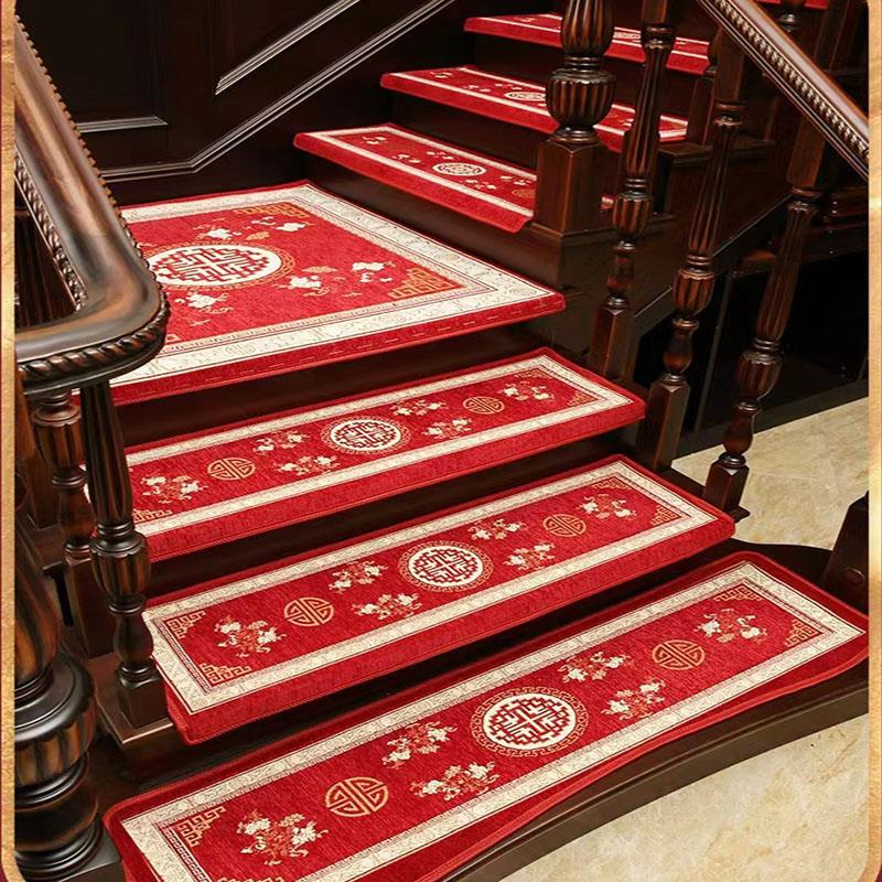 家用高端楼梯垫旋转楼梯踏步垫静音防滑免胶自粘阶梯式地垫可定制