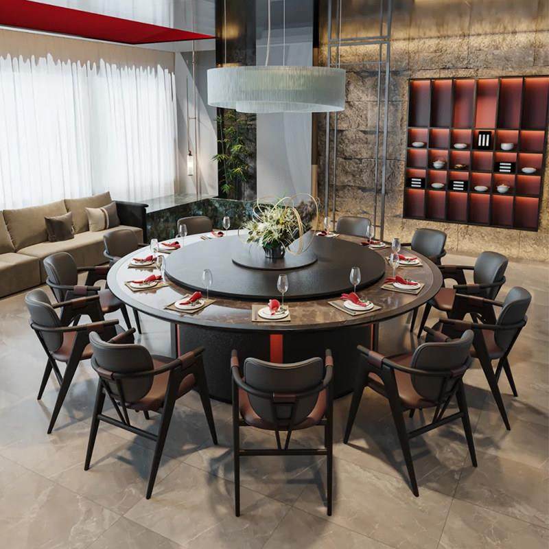 新中式酒店包厢岩板电动转盘餐桌大圆桌家用饭店会所20人餐桌椅,商业/办公家具,酒店桌椅,淘宝优惠券,粉丝福利购,淘宝优惠卷