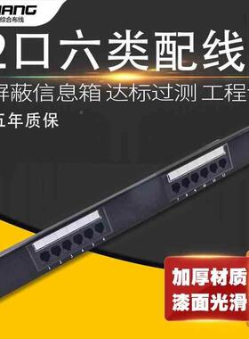 机架式CAT6六类12口网络配线架 机柜6类12口网线配线架模块理线器