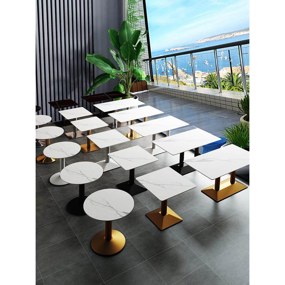 岩板餐桌商用轻奢酒店餐厅桌椅食堂奶茶咖啡快餐店方桌洽谈小圆桌,住宅家具,岩板餐桌,淘宝优惠券,粉丝福利购,淘宝优惠卷