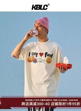 KBLC夏季圆领印花短袖男女潮牌高街短袖t恤男