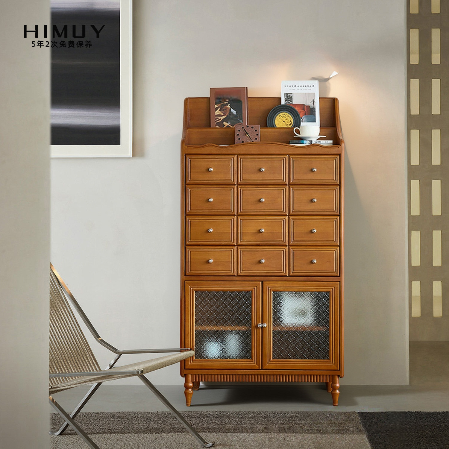 HIMUY海棠边柜 法式复古风实木收纳柜客厅杂志收纳柜多功能中药柜,住宅家具,斗柜,淘宝优惠券,粉丝福利购,淘宝优惠卷