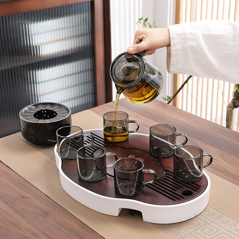 水果花茶壶茶具h套装现代养生茶水分离杯餐厅茶饮U杯蜡烛加热炉茶