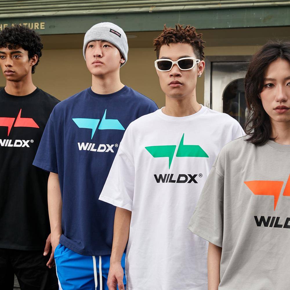 WildX Space基础305g短袖夏季打底宽松潮牌男女情侣小领口t恤街头