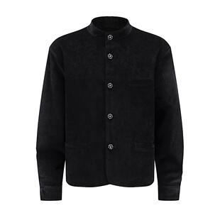 LostMyself黑色灯芯绒高智感优雅高级感新中式立领中山装夹克外套