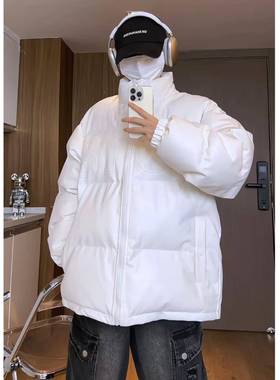 防冬季Pu皮革绒服男厚士加立领字母盖章美国时尚品羽牌温41632暖