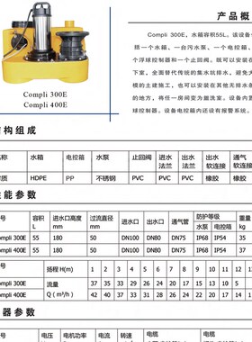 军格compli300e污水提升泵地下室卫生间污水提升器别墅厕所提污泵