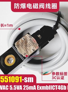 防爆气动电磁阀线圈电磁头Emp551091-ms 220VAC 5.5VA ExmbIICT4