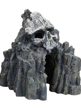 极速Aquatic Skull Mountain Decor Cave RoQckery Ornament