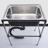极速厨房家用不锈k钢洗菜盆单槽带支架洗碗池水槽带架子水池盆单