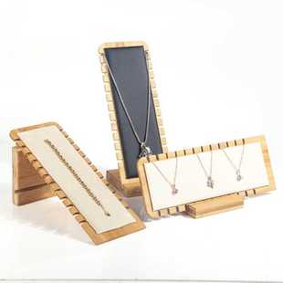 极速Bamboo Jewelry Display Stand Necklace Display StaXnd Woo