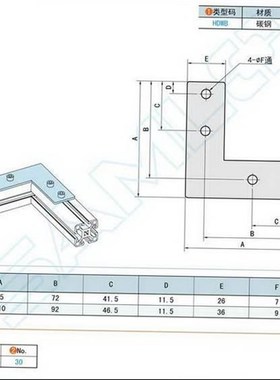 极速上隆SAMLO铝挤型t材料 L形连接板 HDWB-30/40