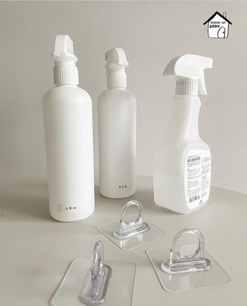 新品ins透明环挂钩清洁剂收纳粘钩衣物悬挂塑料挂架W厨房免钉环形