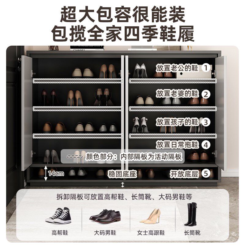 新品收纳柜子置物柜家用简易大容A量鞋柜客厅阳台落地式防尘杂物