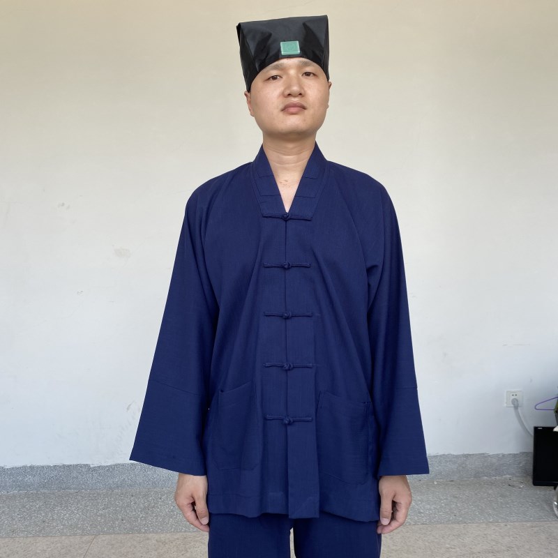 极速道士长袍套装三m清领道服对襟长褂练功服男女款夏季薄款透气
