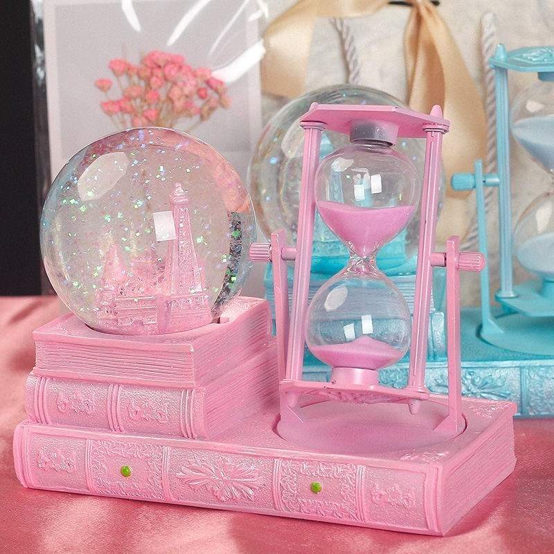 极速流沙计时器 防摔粉色三十分钟水晶球沙漏Q计时器客厅酒柜饰品