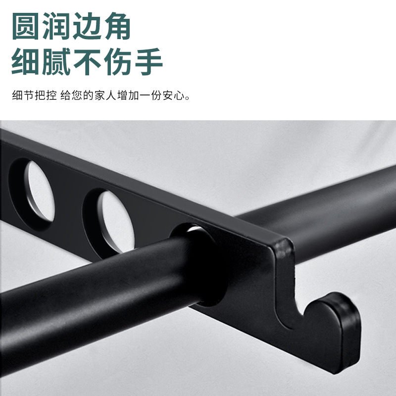 极速免打孔阳台折叠晾衣架晒衣服A神器隐形伸缩杆壁挂式室内厕所