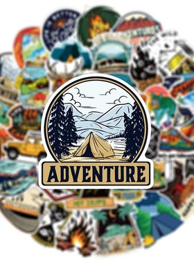 极速50PCS Forest Hiking Camping Stickers OutdoQor Scenery De