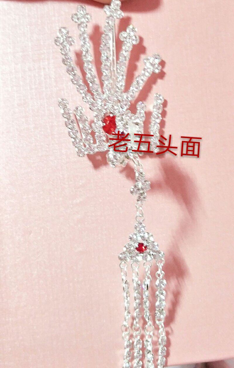 新品老五头面戏剧水钻双光头面戏曲用品H水钻头面头饰水钻小偏凤