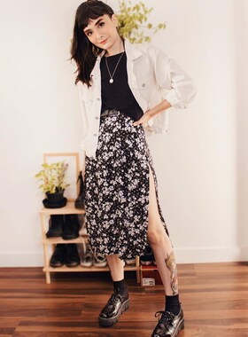 极速Sexy Leopard Print Summwer Skirt Women Split High Waist