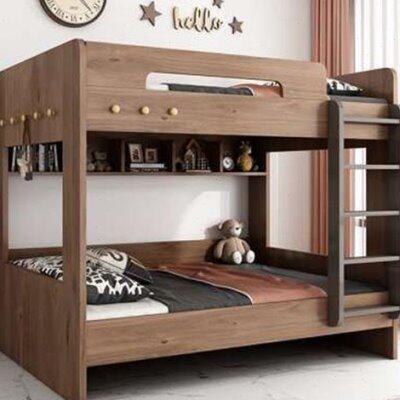 极速木业现代简约高m低床上下床北欧原木子母床同宽双层0.9米1.2