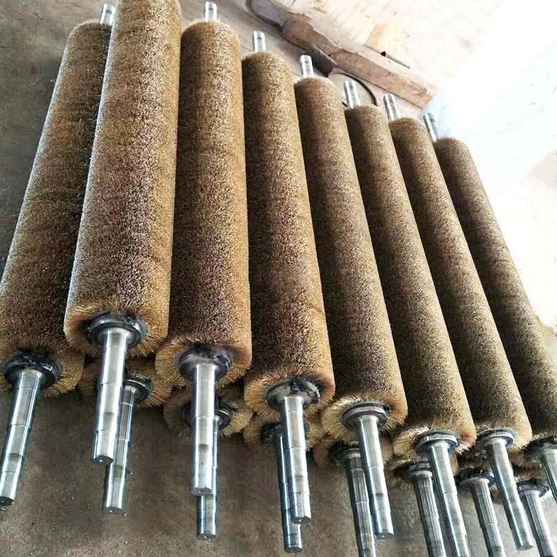 极速新品新品钢丝刷辊fs缠绕式金属丝毛刷辊不锈钢丝镀U铜丝刷辊