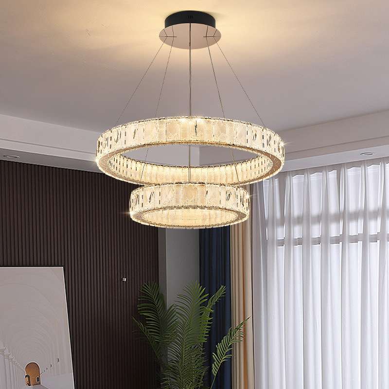 轻奢水晶客厅吊灯大厅主灯现代简约高端大气卧室餐厅新款中山灯具