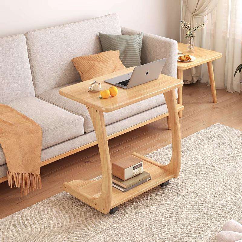 小茶几实木沙发办公移动桌子带轮迷你茶几客厅小户型家用茶台桌子