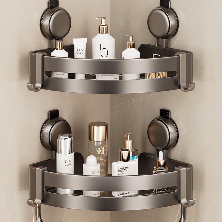 卫生间吸盘置物架浴室免打孔壁挂洗手台洗漱台厕所三角篮收纳架子