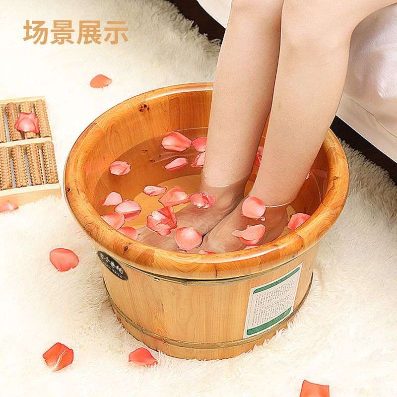香柏木桶家用洗脚盆泡脚桶木盆加厚泡脚盆按摩洗脚桶足浴盆成人