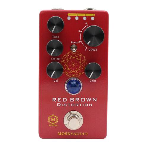 MOSKYAUDIO M系列 RED BROWN 吉他效果器 失真效果器