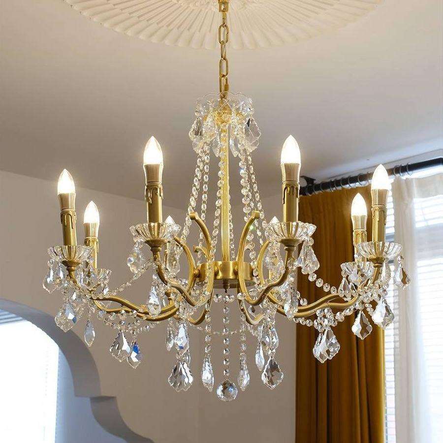 法式轻奢复古水晶吊灯客厅灯中古风浪漫宫廷蜡烛灯美式餐厅卧室灯