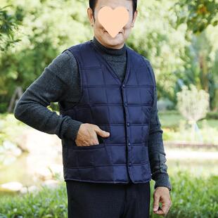 羽绒马甲男中老年人爸爸装冬季坎肩外套内穿领棉背心爷爷马夹男
