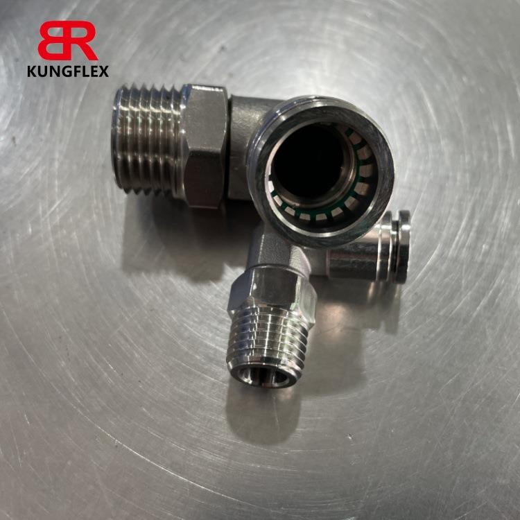 304不锈钢接头PL8-02气管接头PL10-03快插气动外丝PL12-04 6-01M5