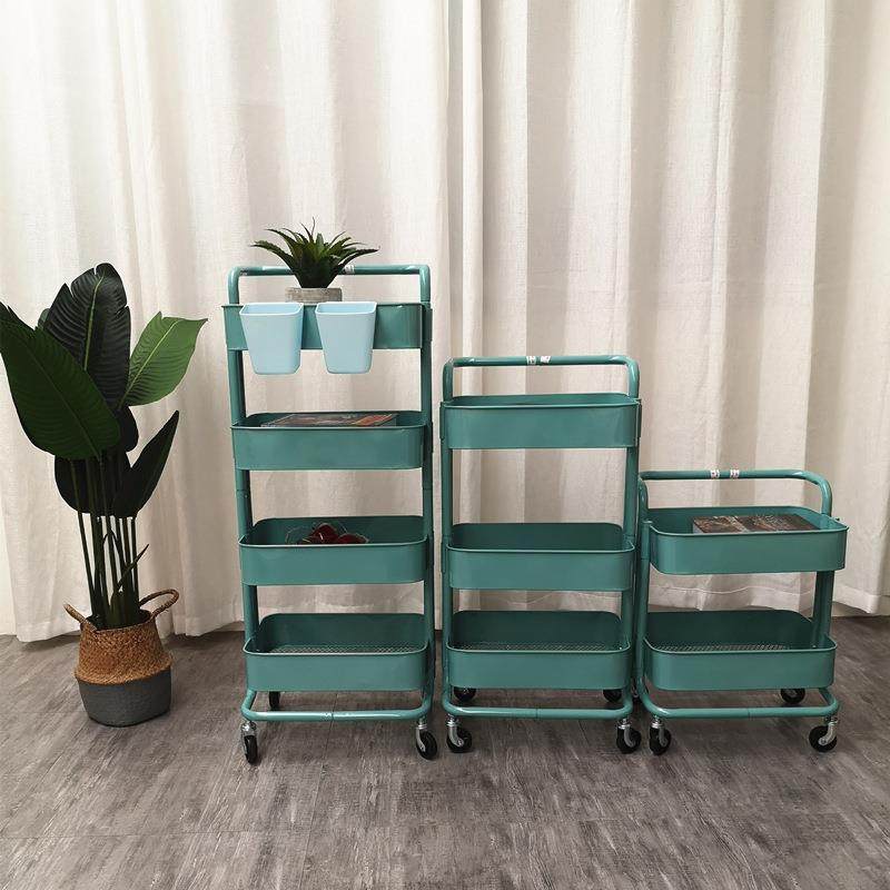 厨房推车床边置物架三层小推车带轮子床头桌居家用